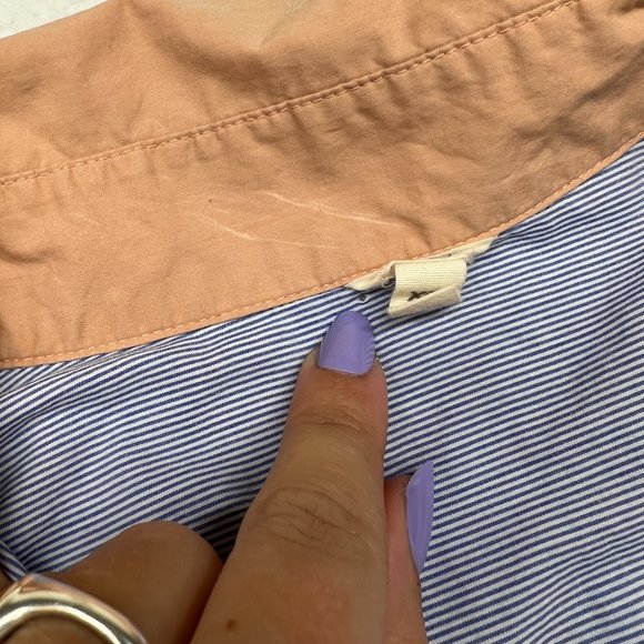 J. Crew | Pinstripe Tunic with Pockets and Tan Accents Long Sleeve Size XS - Picture 5 of 14